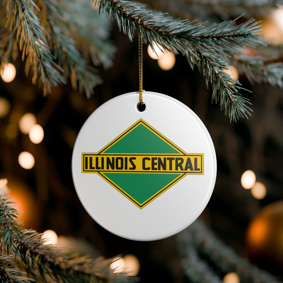 Illinois Central Railroad Ceramic Ornament