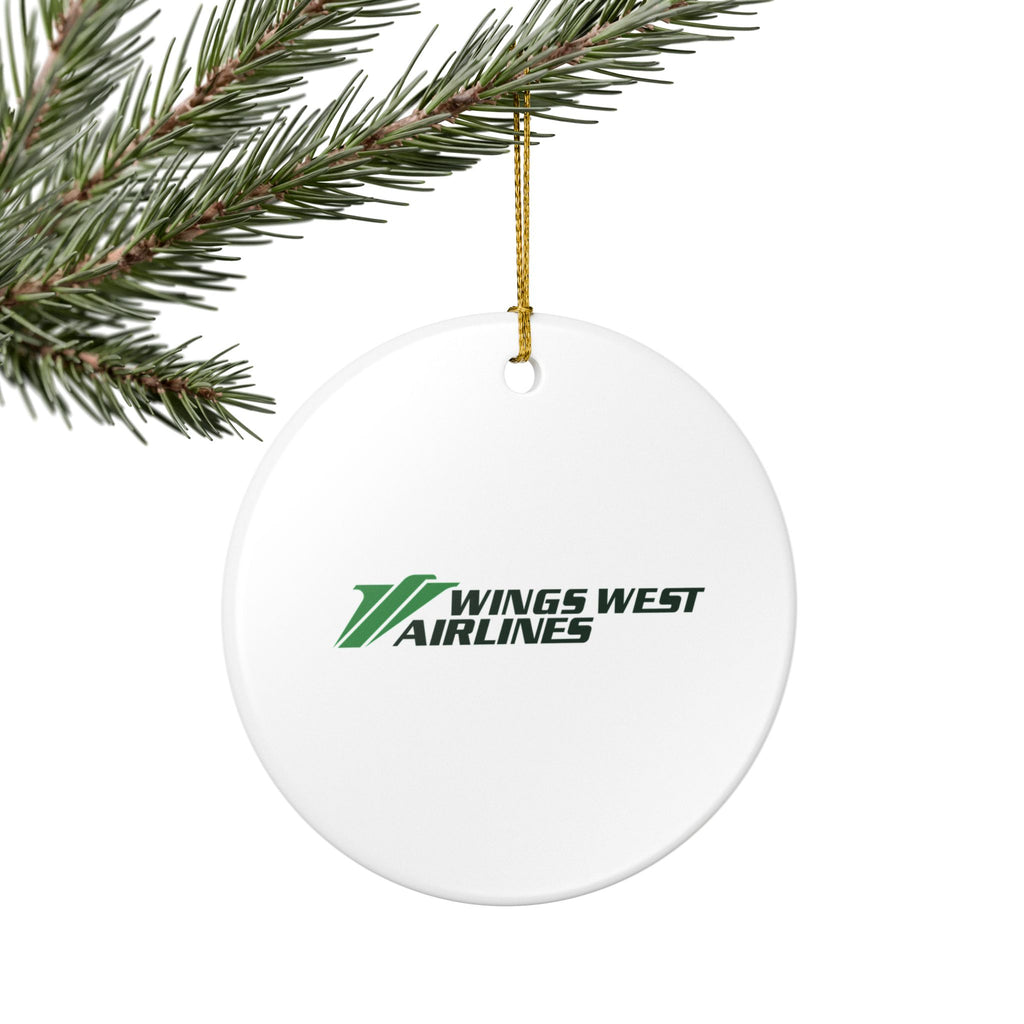 Wings West Airlines Ceramic Ornament