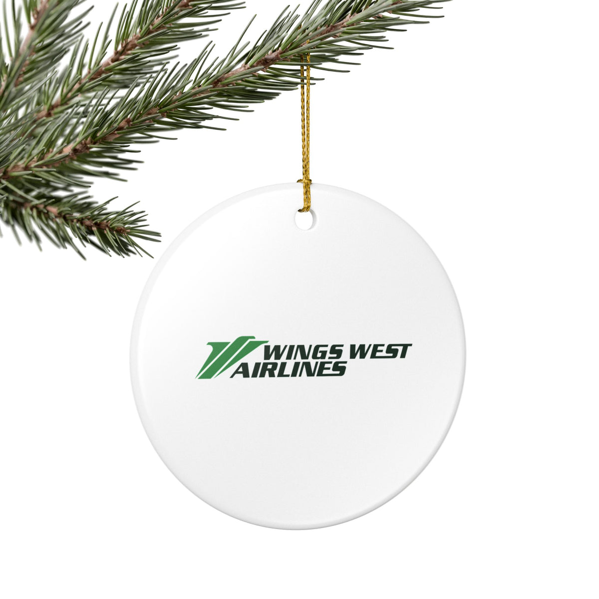 Wings West Airlines Ceramic Ornament