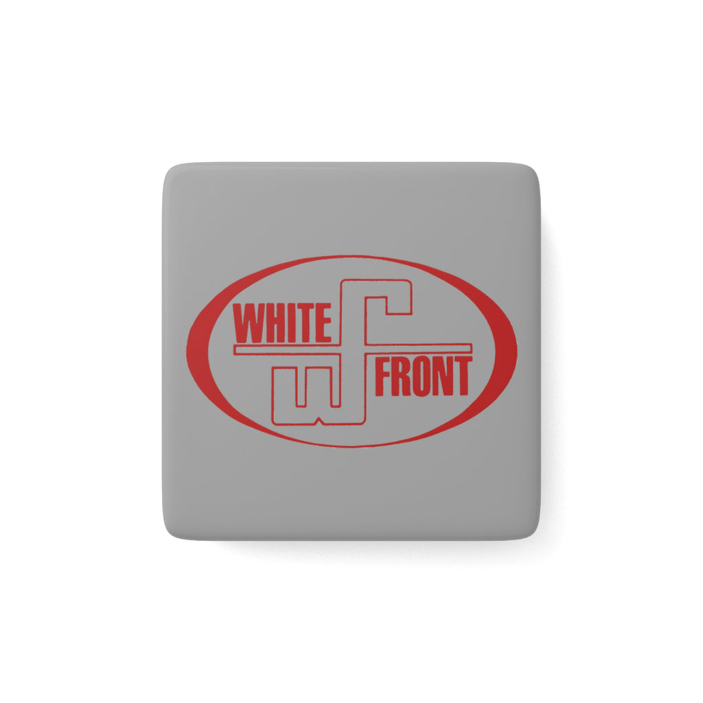 White Front Square Porcelain Fridge Magnet