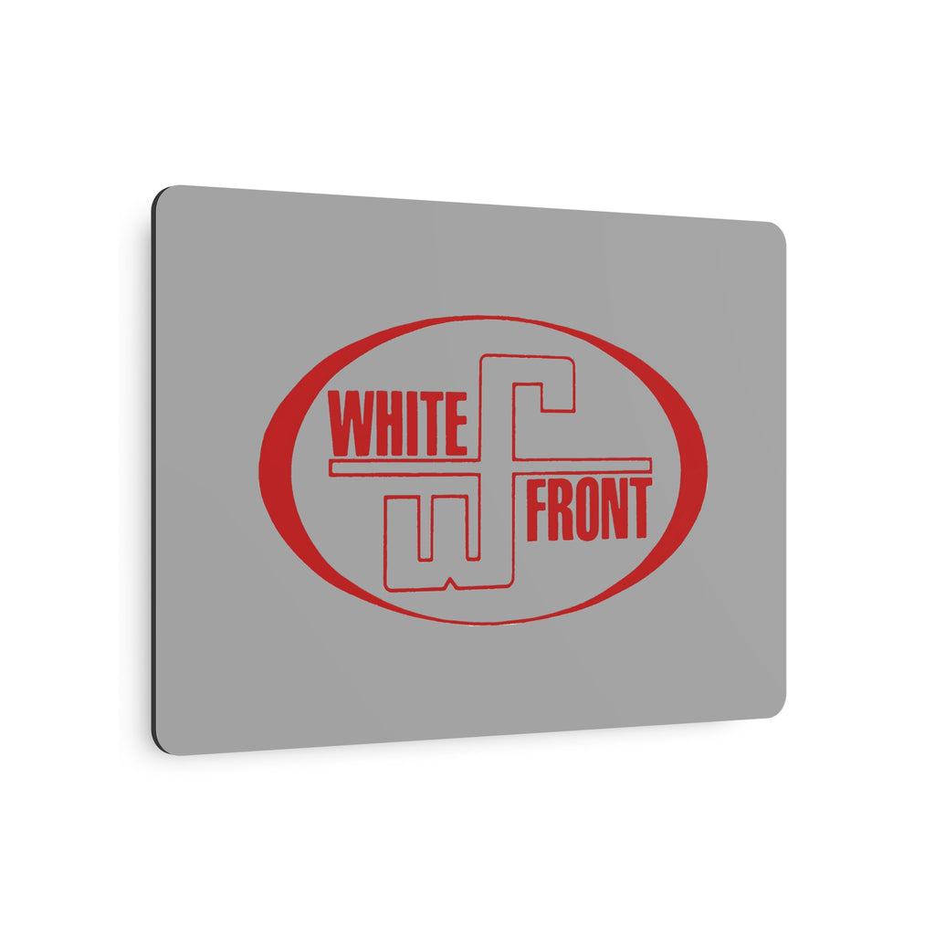 White Front Metal Sign