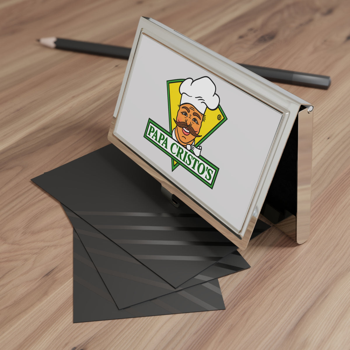 Papa Cristo's Metal Business Card Holder