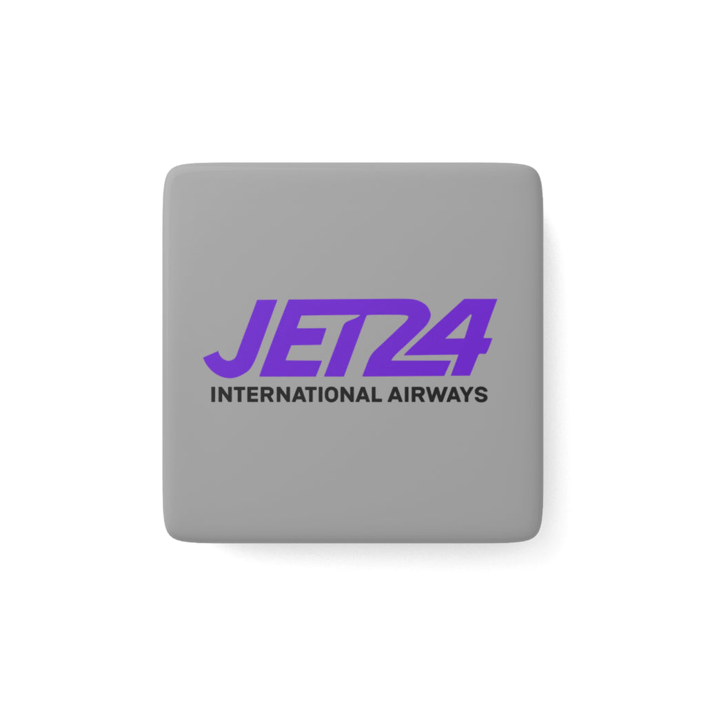 Jet 24 International Airways Square Porcelain Fridge Magnet