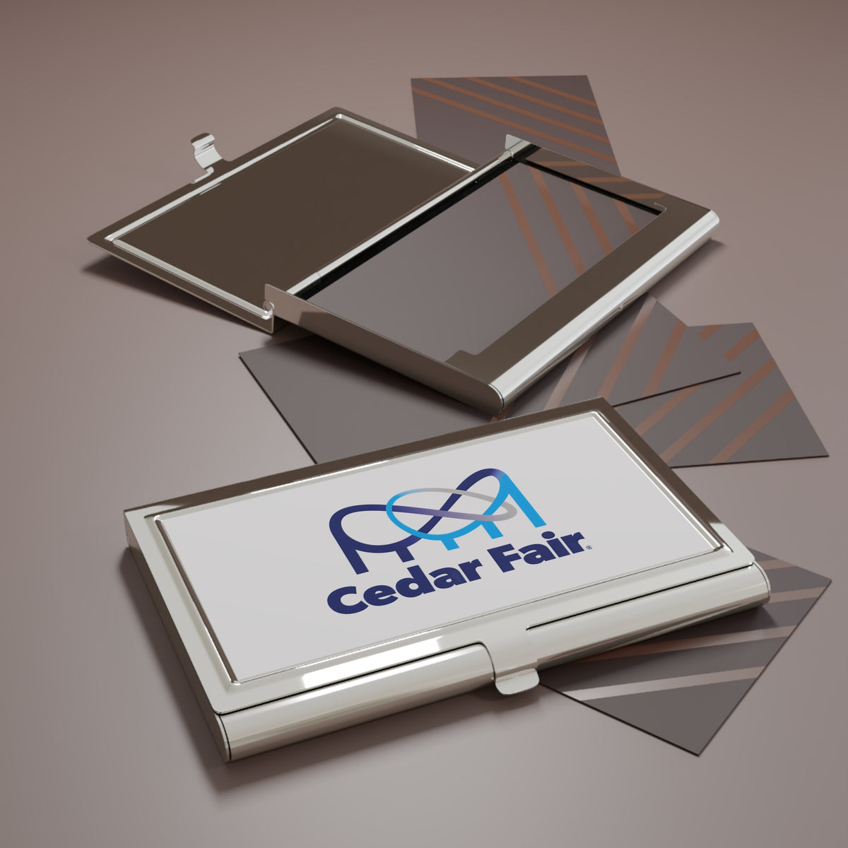 Cedar Fair Metal Business Card Holder