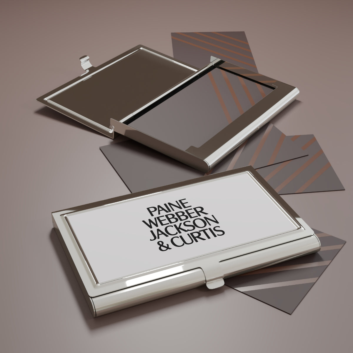 Paine Webber Jackson & Curtis Metal Business Card Holder