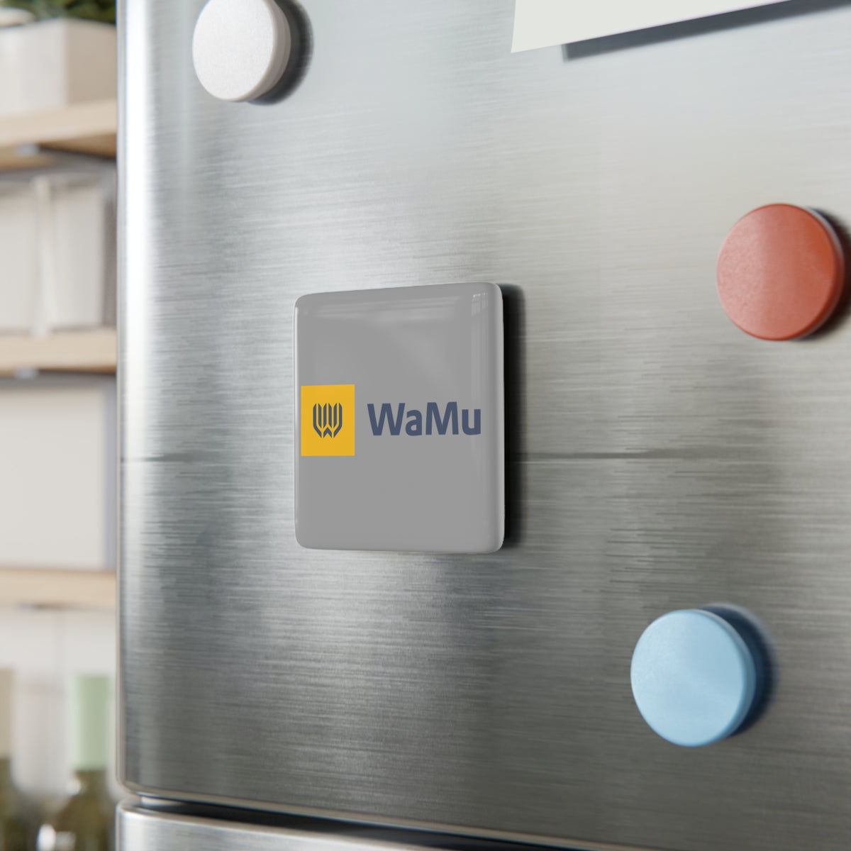 Washington Mutual (WaMu) Square Porcelain Fridge Magnet