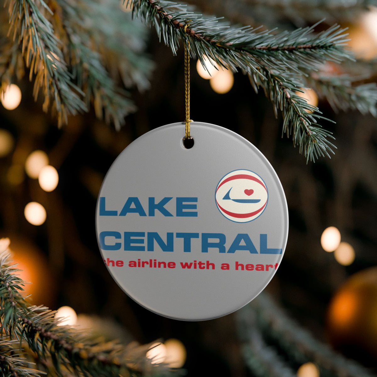 Lake Central Airlines Ceramic Ornament