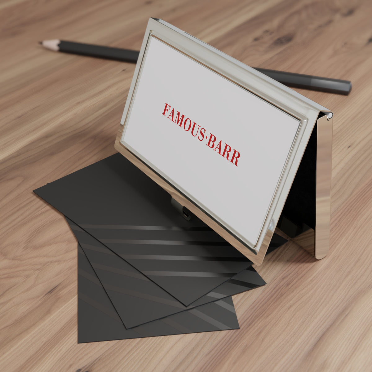 Famous-Barr Metal Business Card Holder