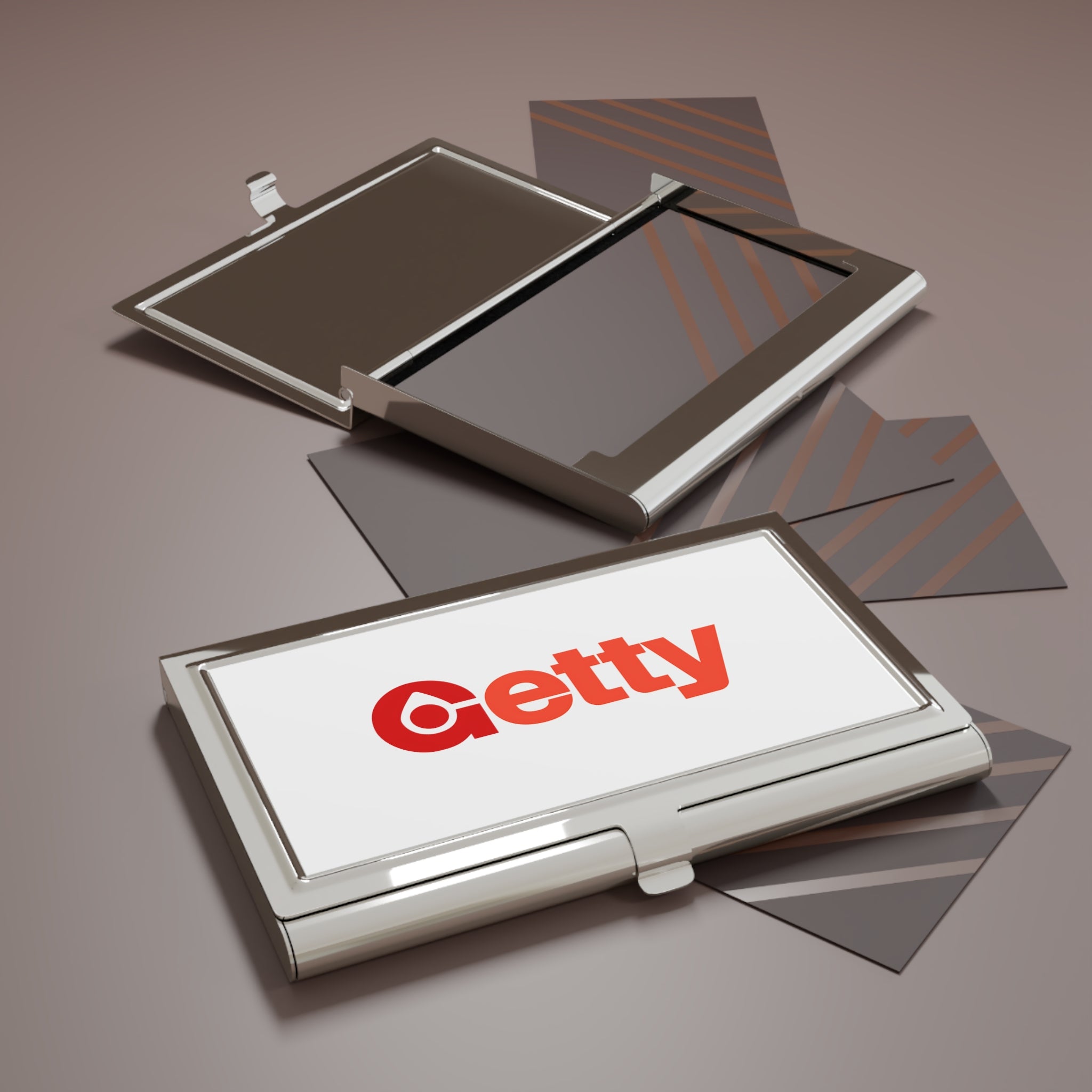 Getty Oil Metal Business Card Holder