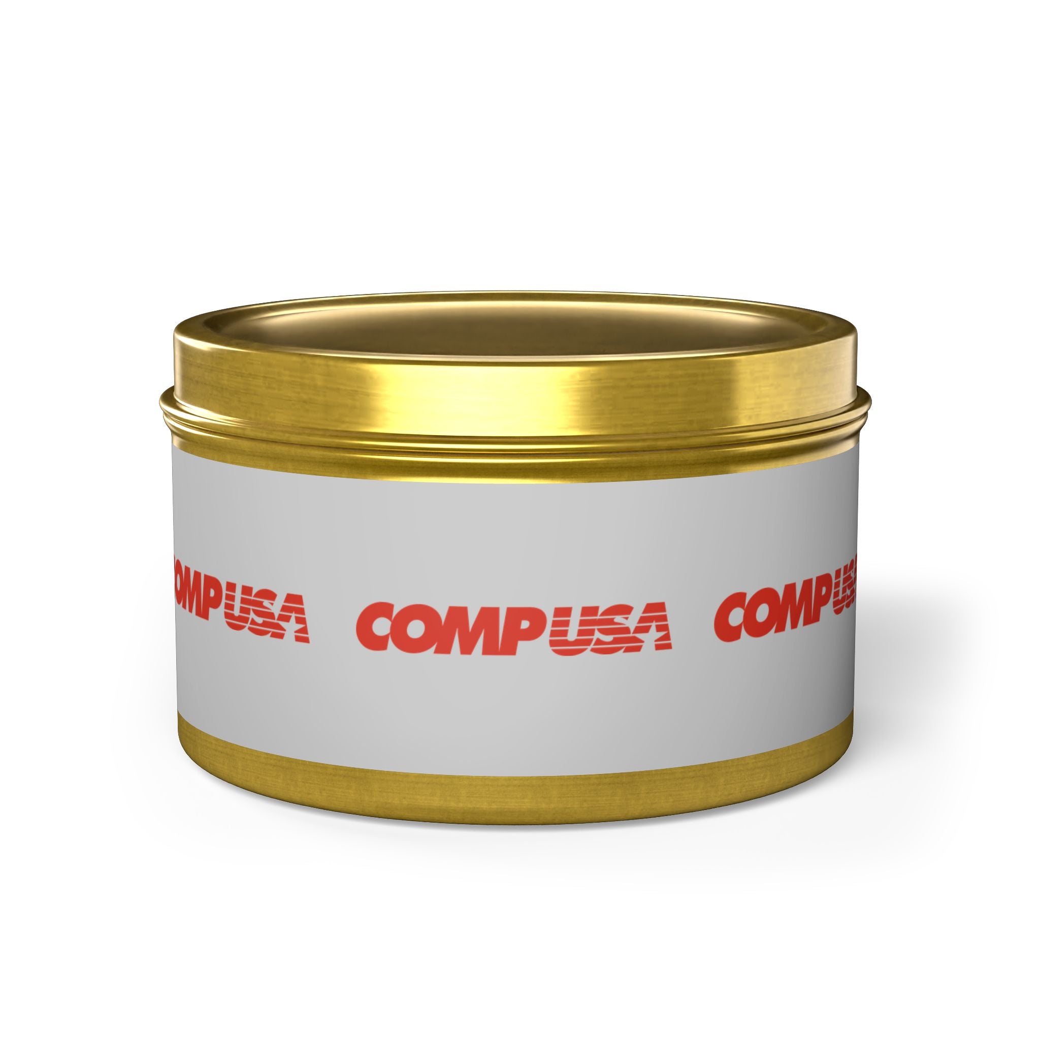 CompUSA Tin Candle