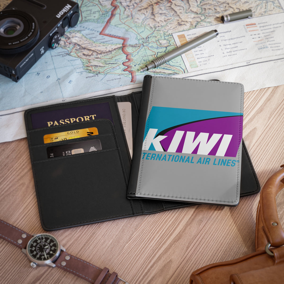 Kiwi International Air Lines Passport Cover