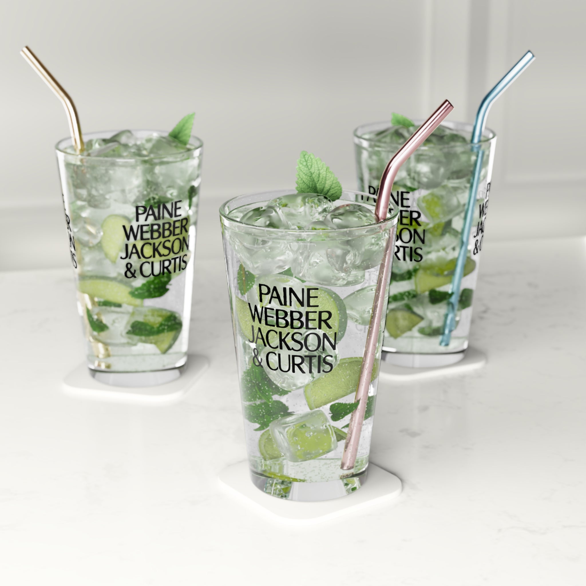 Paine Webber Jackson & Curtis 16oz Pint Glass