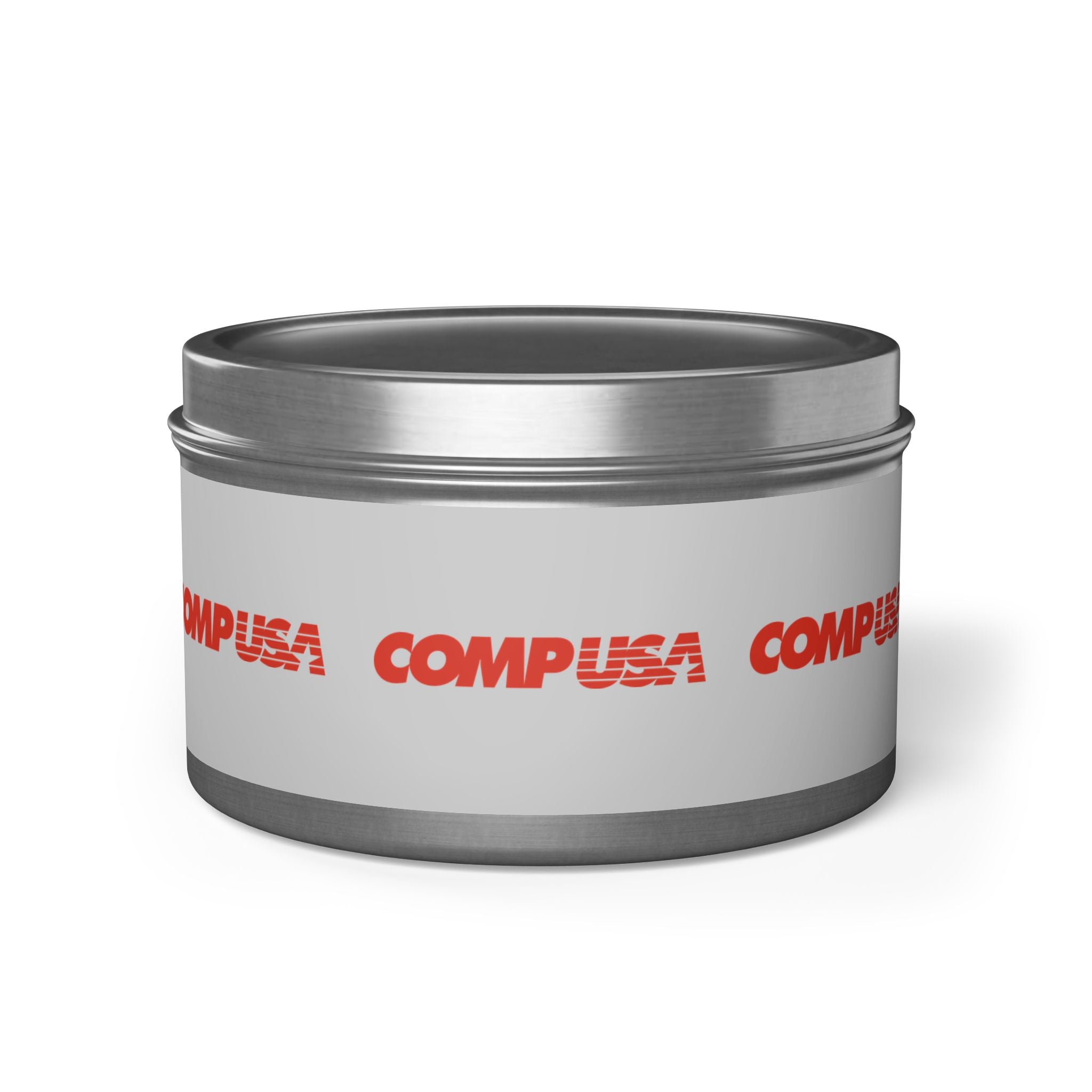 CompUSA Tin Candle