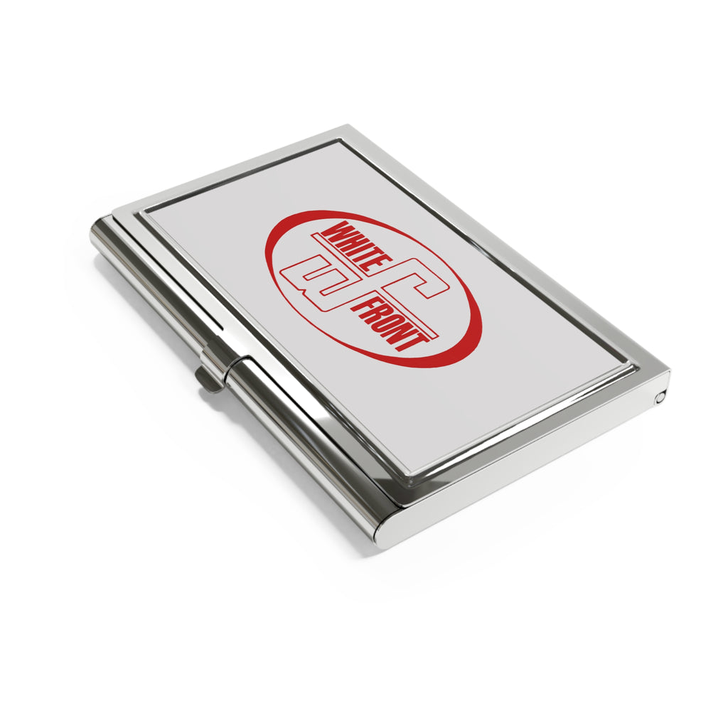 White Front Metal Business Card Holder