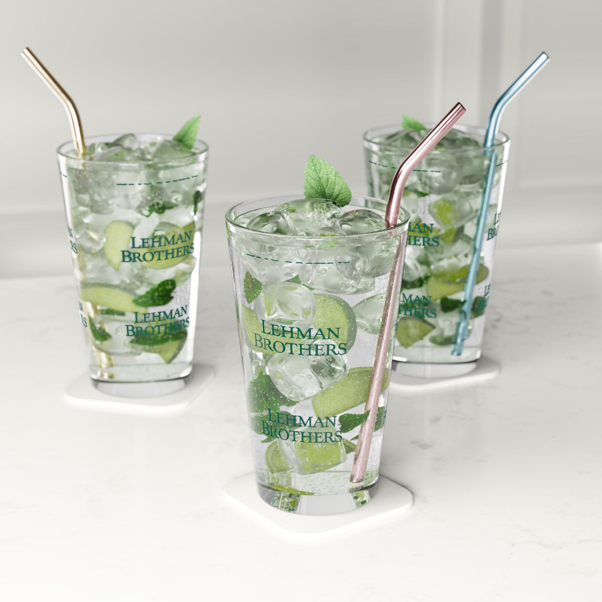 Lehman Brothers 16oz Pint Glass