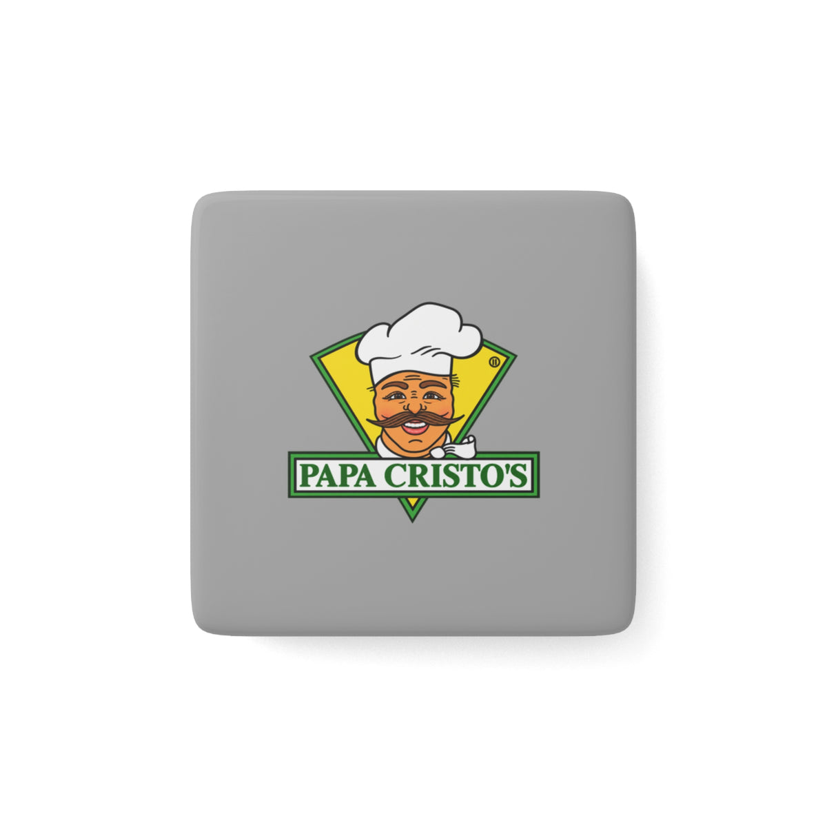 Papa Cristo's Square Porcelain Fridge Magnet