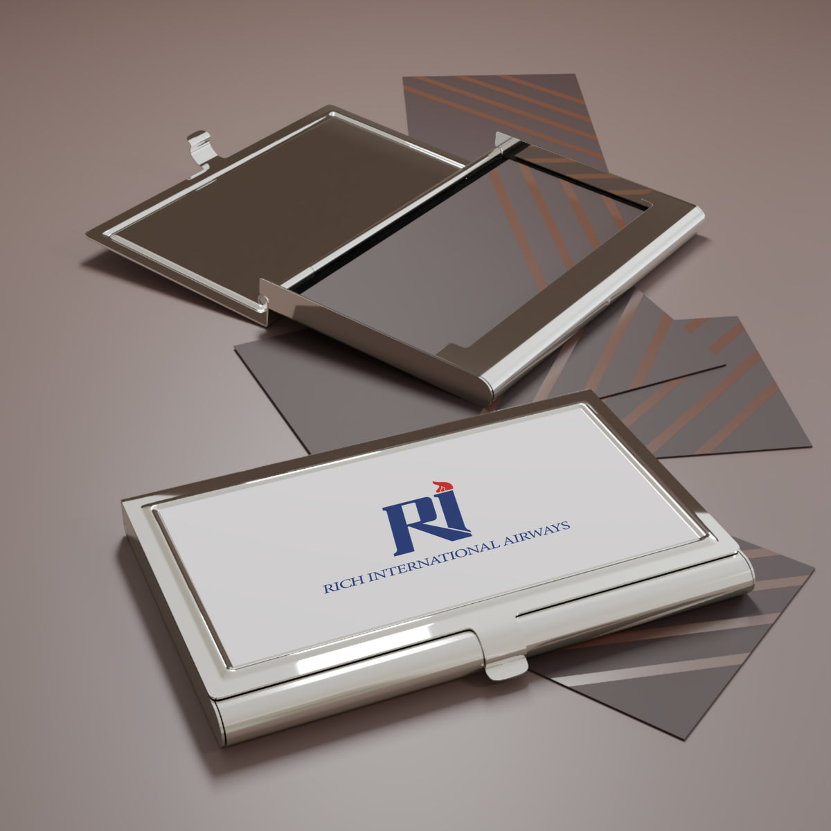 Rich International Airways Metal Business Card Holder