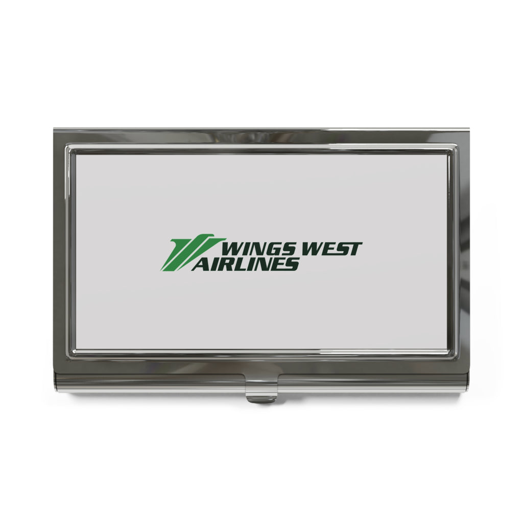 Wings West Airlines Metal Business Card Holder