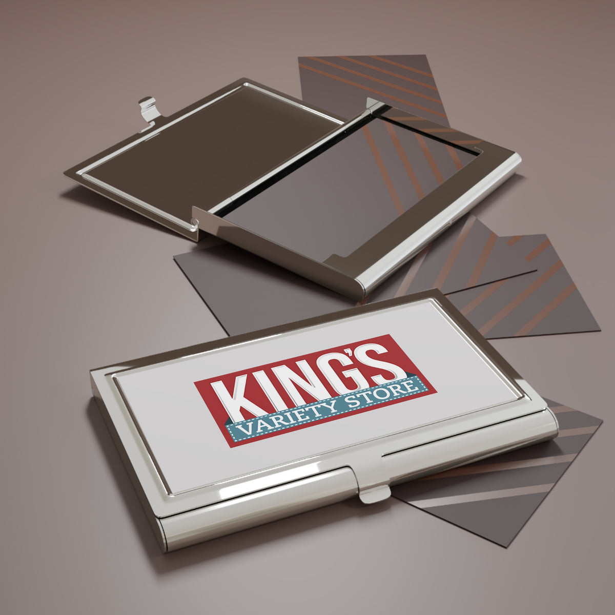 King's Variety Store Metal Business Card Holder