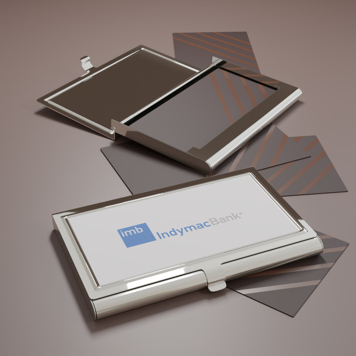 IndyMac Bank Metal Business Card Holder