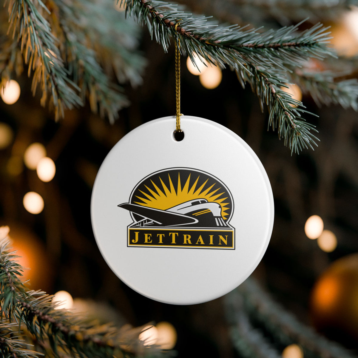 Bombardier JetTrain Ceramic Ornament