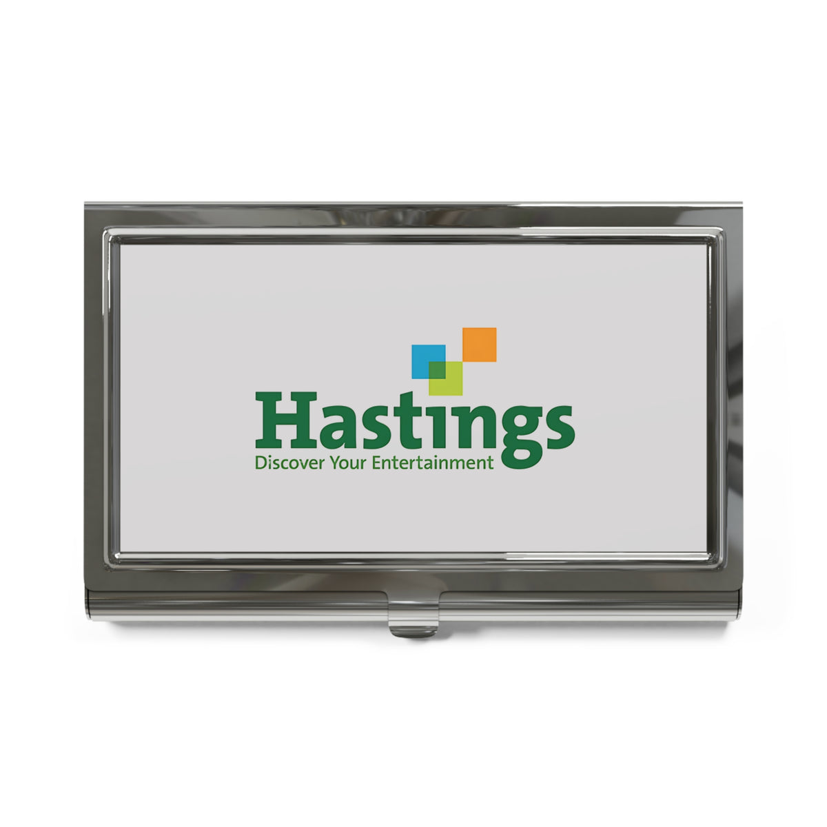 Hastings Entertainment Metal Business Card Holder