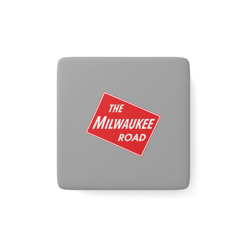 Chicago Milwaukee St. Paul and Pacific Railroad Square Porcelain Fridge Magnet