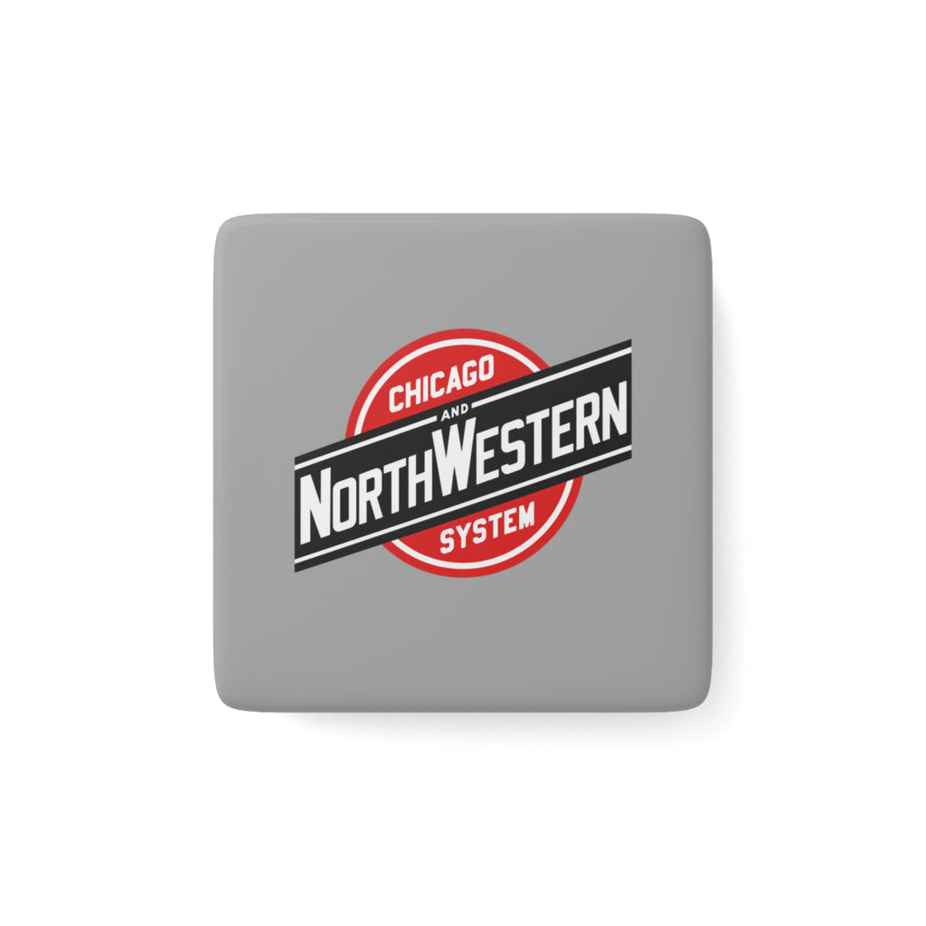 Chicago and North Western Railway Square Porcelain Fridge Magnet