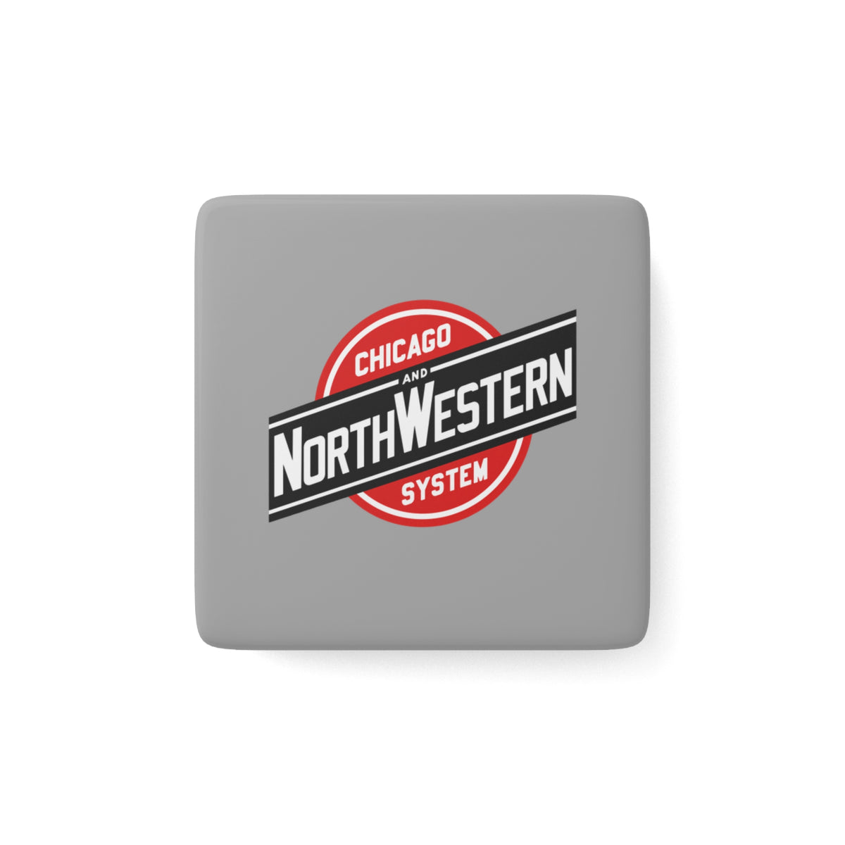 Chicago and North Western Railway Square Porcelain Fridge Magnet