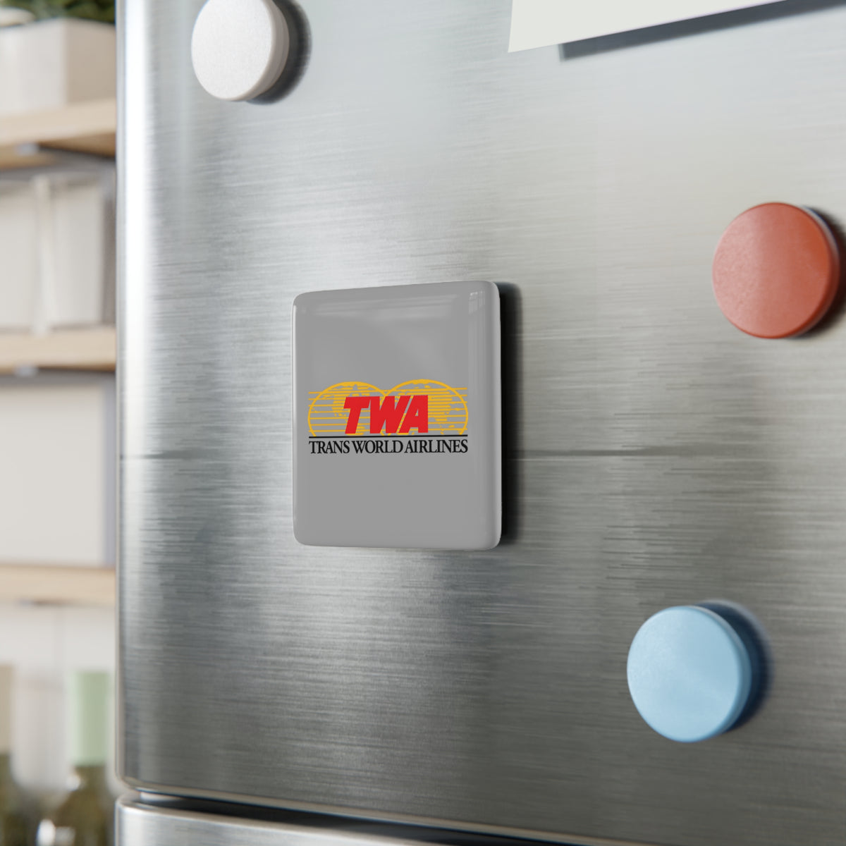 Trans World Airlines (TWA) Square Porcelain Fridge Magnet