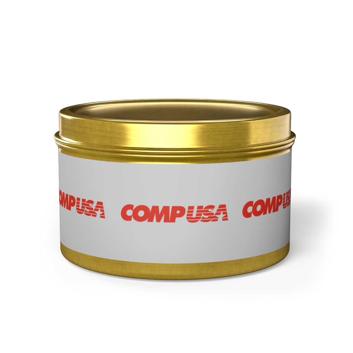 CompUSA Tin Candle