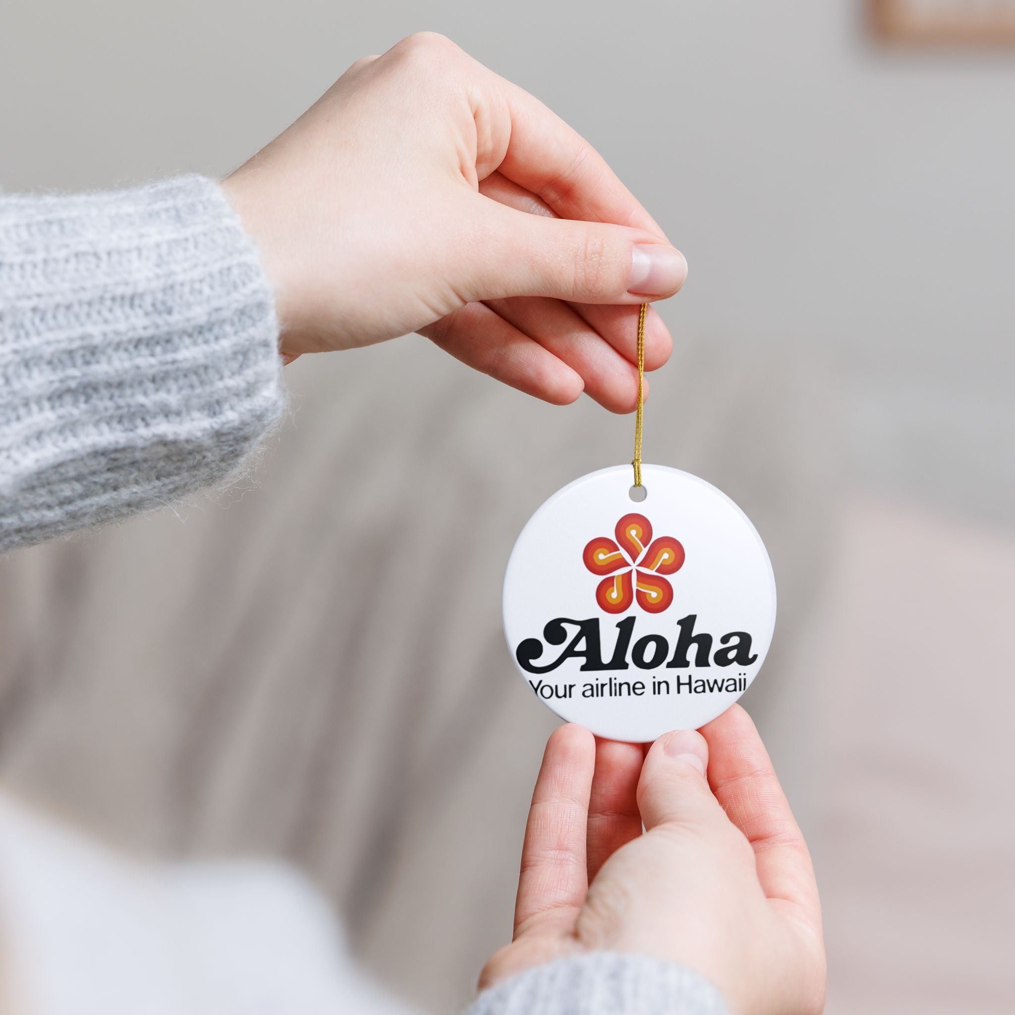 Aloha Airlines Ceramic Ornament