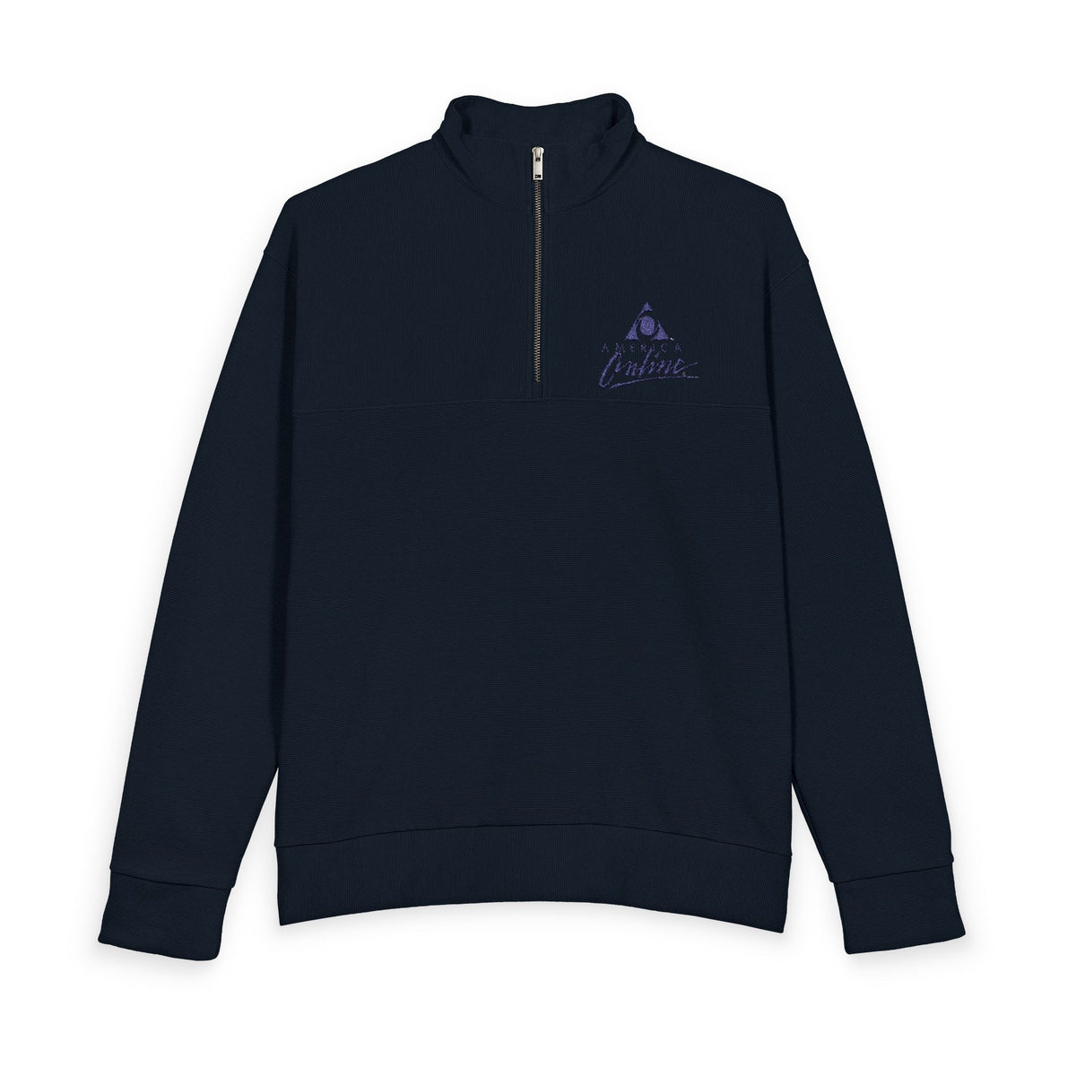 America Online (AOL) Heavy Knit Quarter-Zip Sweatshirt