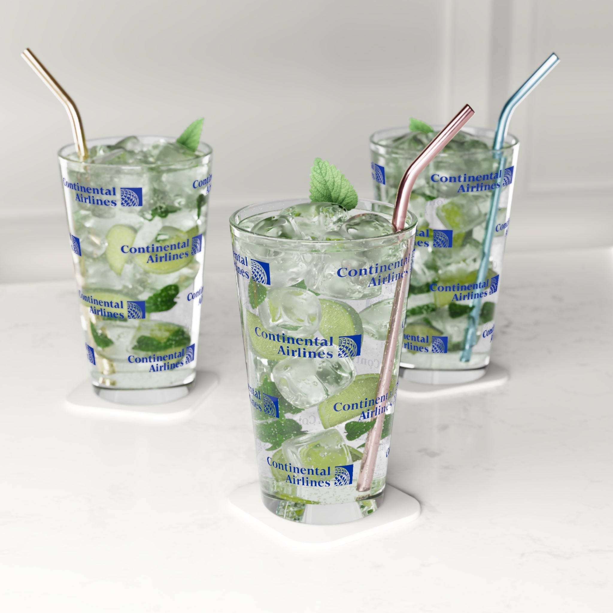 Continental Airlines 16oz Pint Glass
