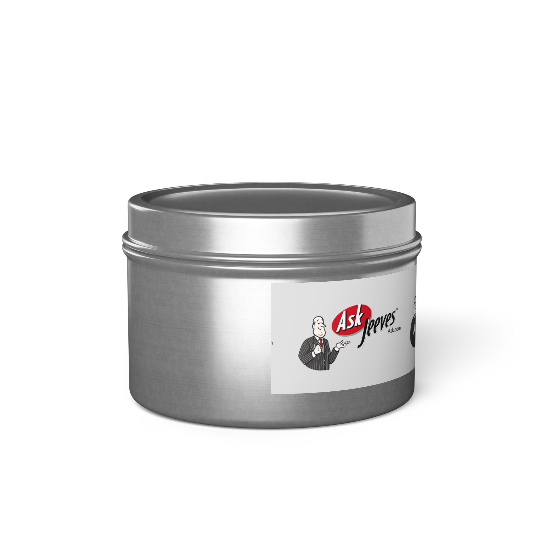 Ask Jeeves Template Tin Candle