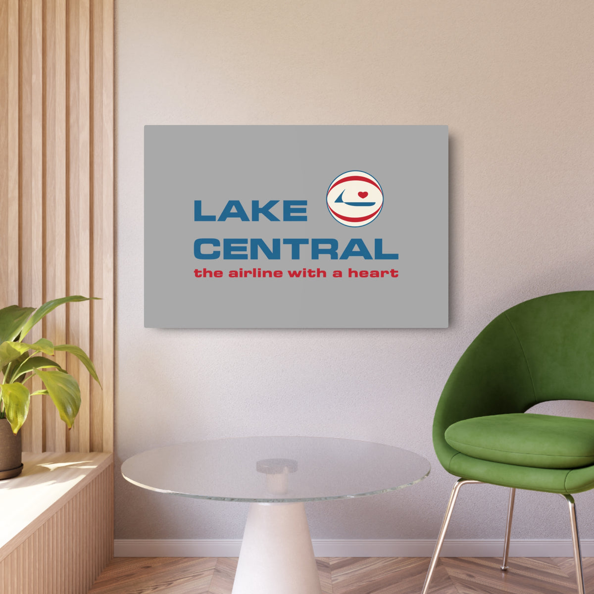 Lake Central Airlines Metal Sign