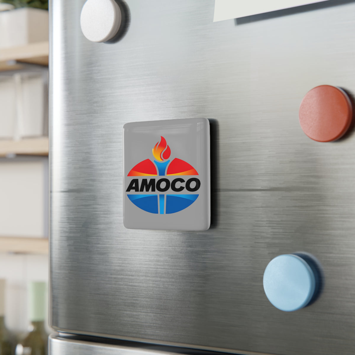 Amoco Square Porcelain Fridge Magnet