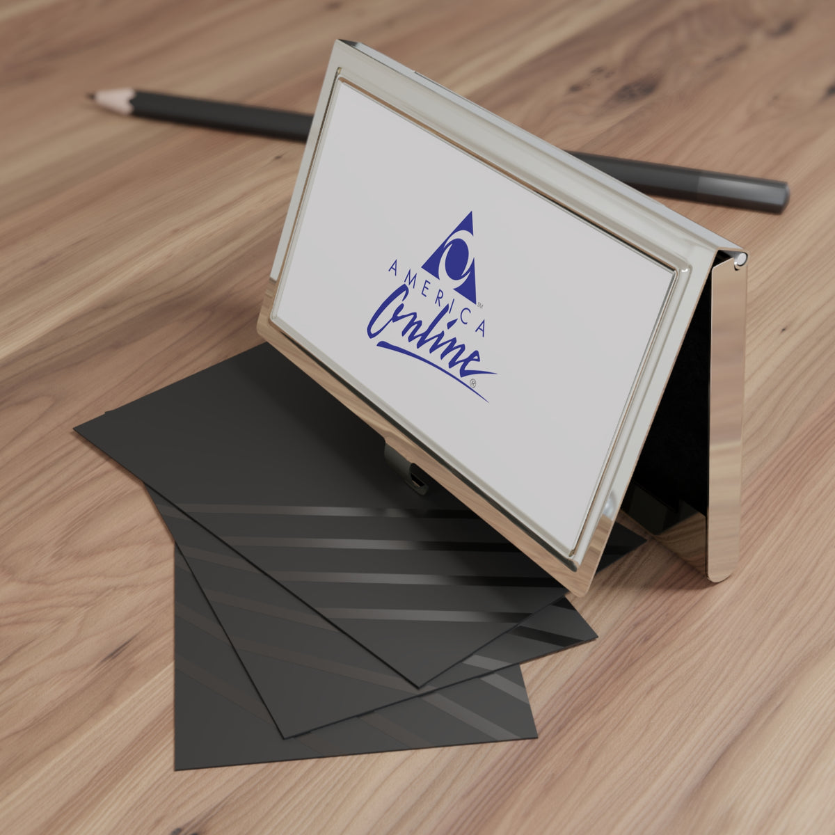 America Online (AOL) Metal Business Card Holder