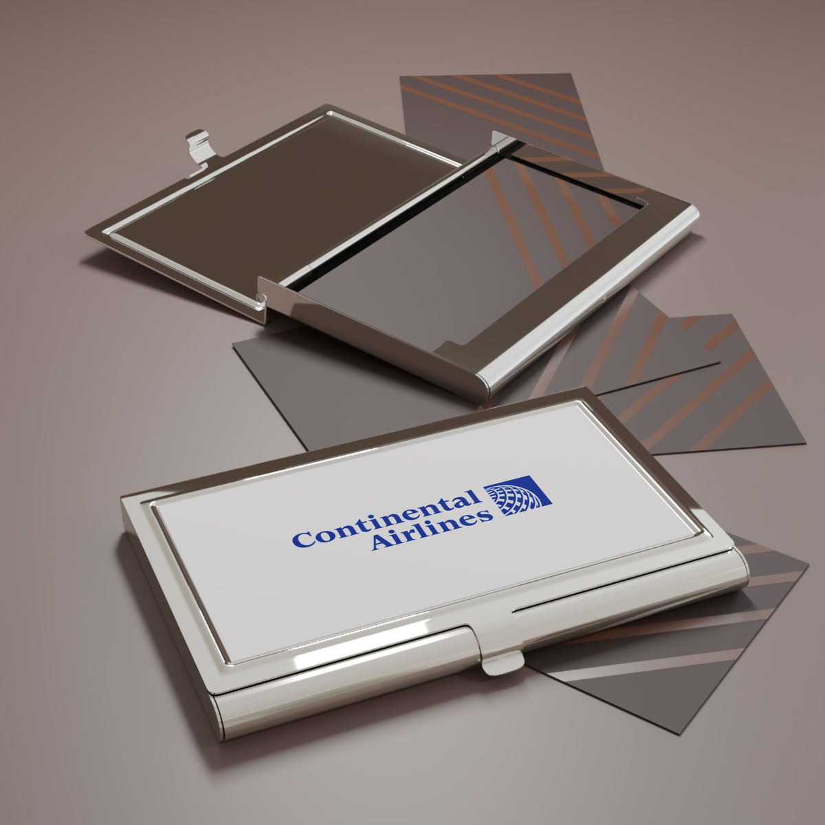 Continental Airlines Metal Business Card Holder