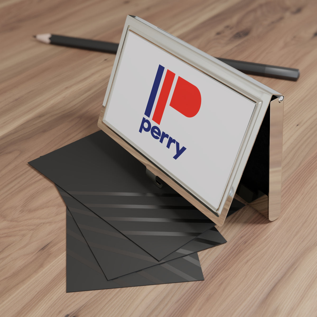 Perry Drug Stores Metal Business Card Holder