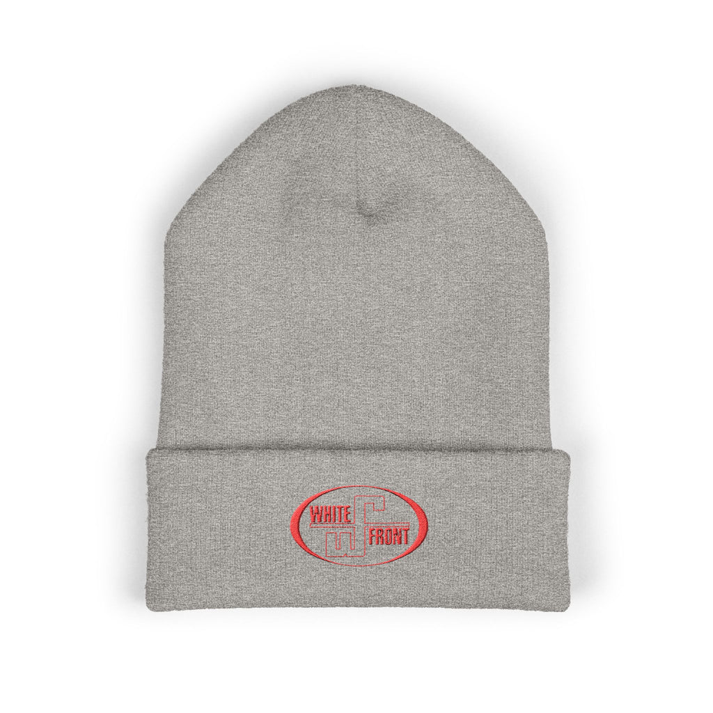 White Front Cuffed Beanie