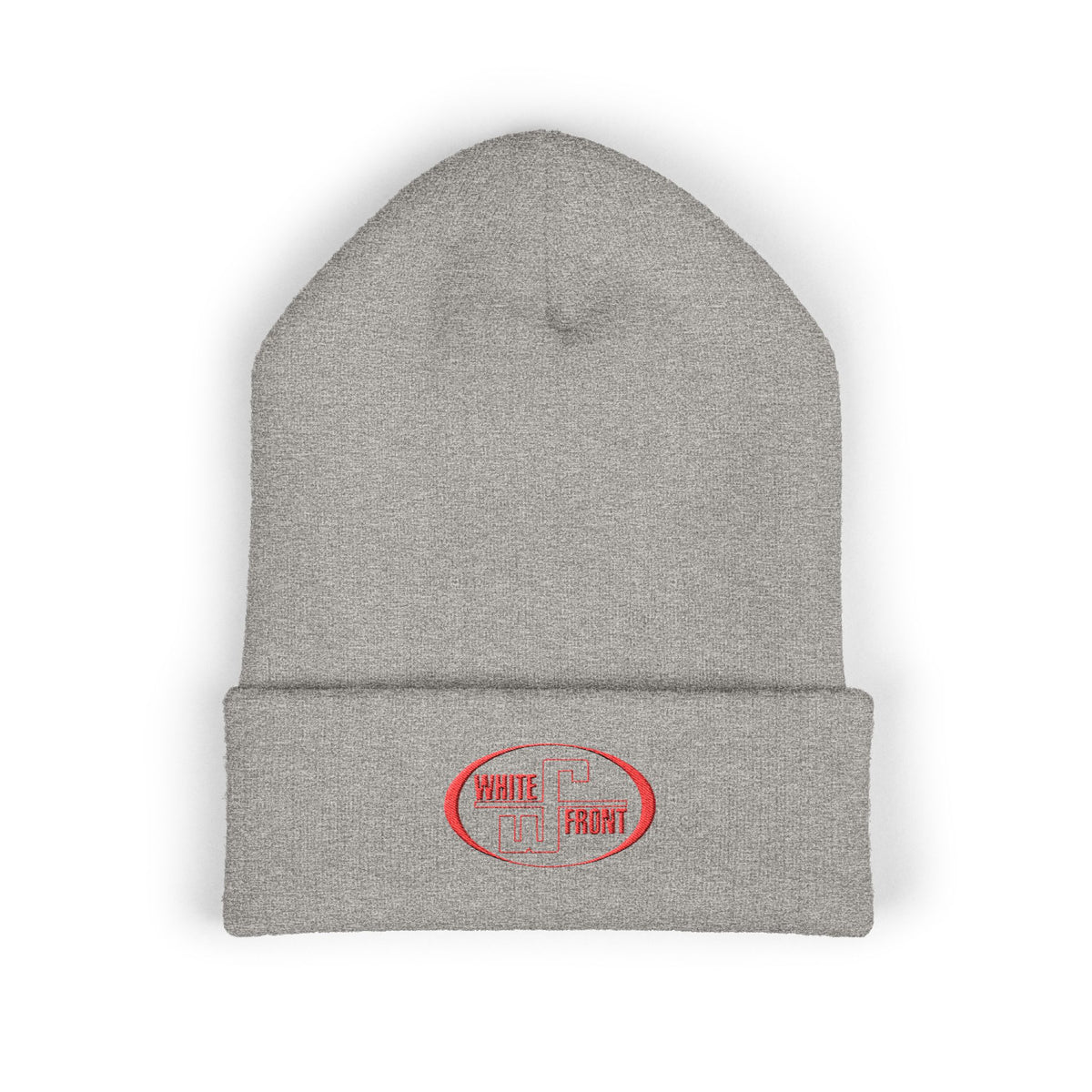 White Front Cuffed Beanie