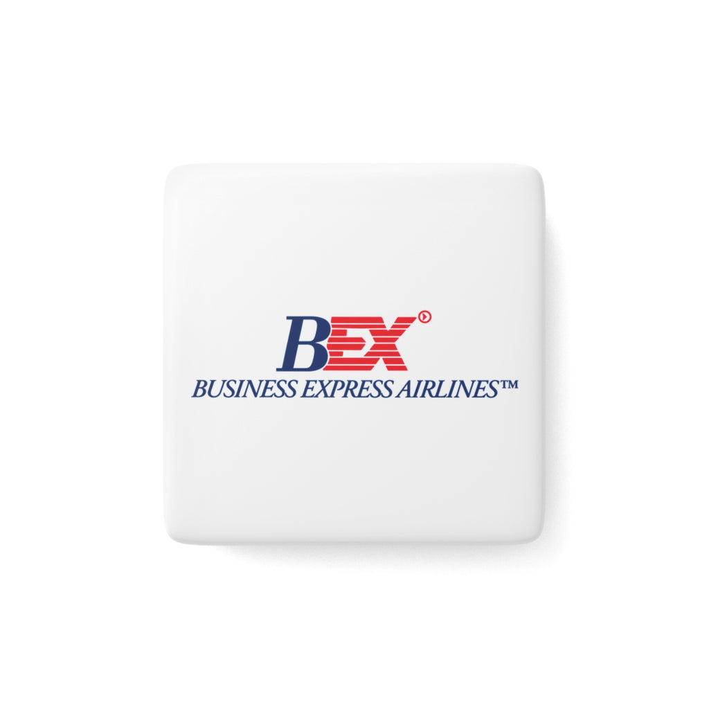 Business Express Airlines Square Porcelain Fridge Magnet