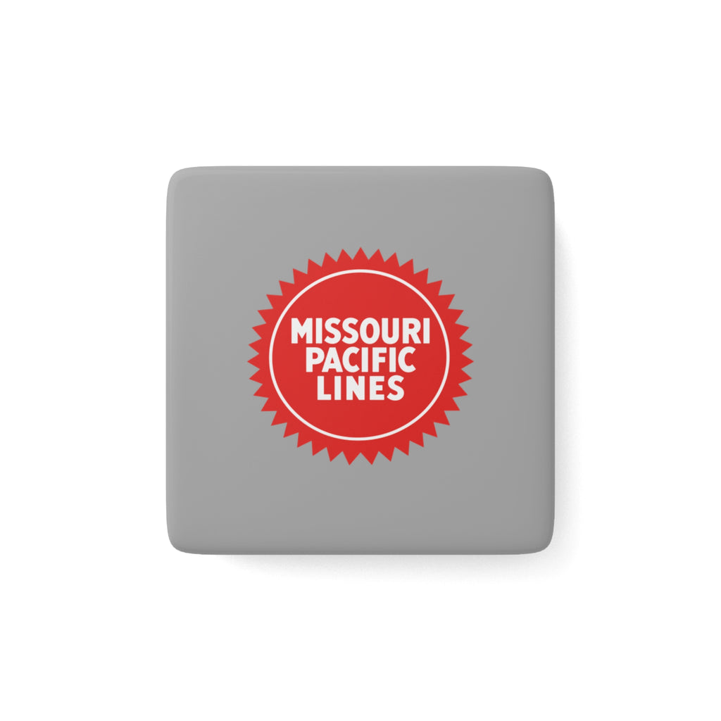 Missouri Pacific Railroad Square Porcelain Fridge Magnet