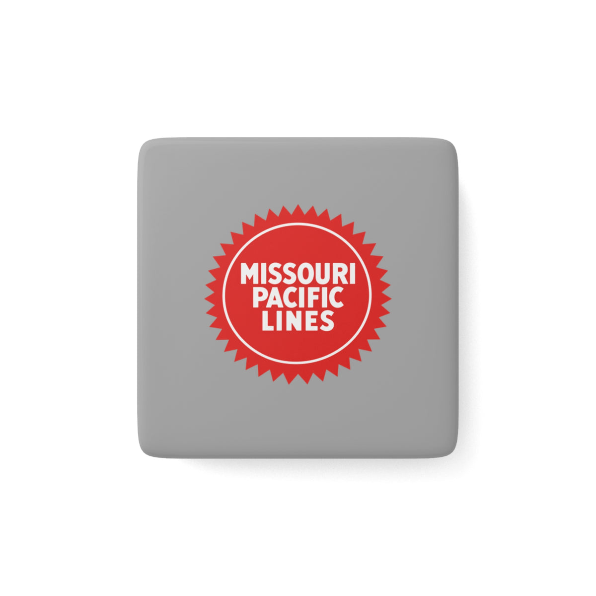 Missouri Pacific Railroad Square Porcelain Fridge Magnet