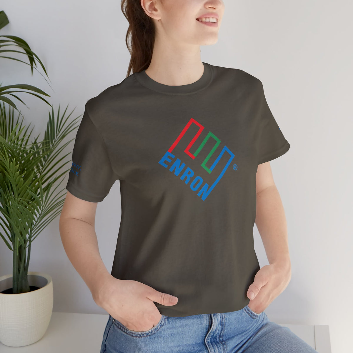 Enron T-Shirt - Ask Why A-Hole (sleeve)