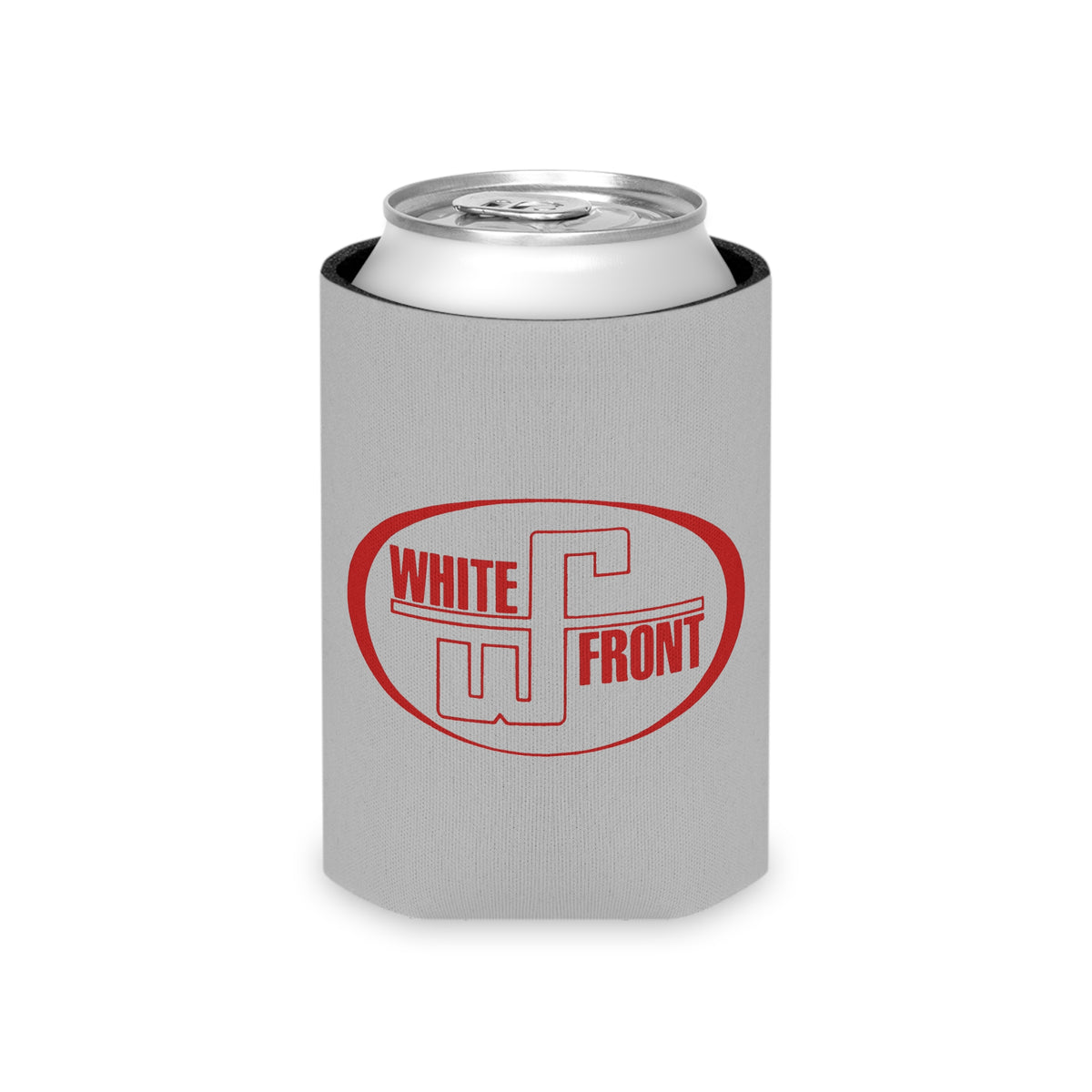 White Front Can Cooler