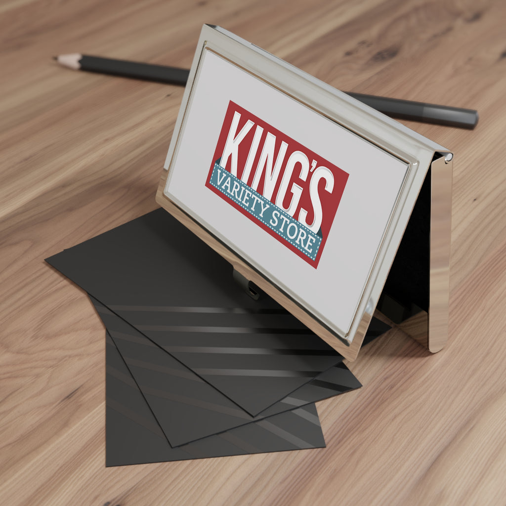 King's Variety Store Metal Business Card Holder