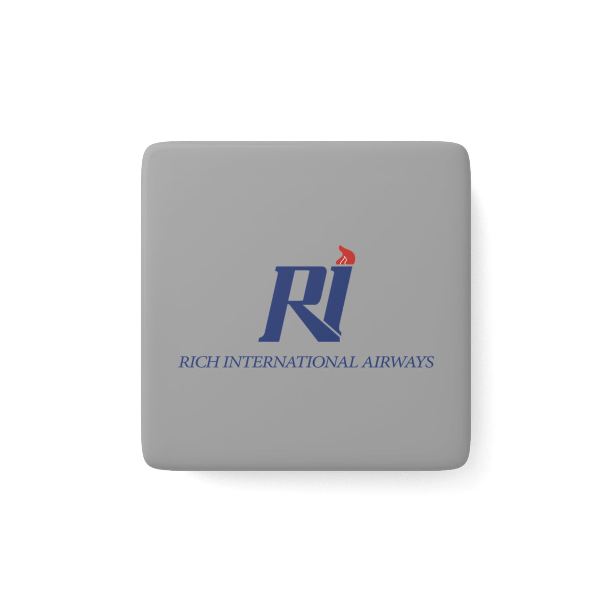 Rich International Airways Square Porcelain Fridge Magnet
