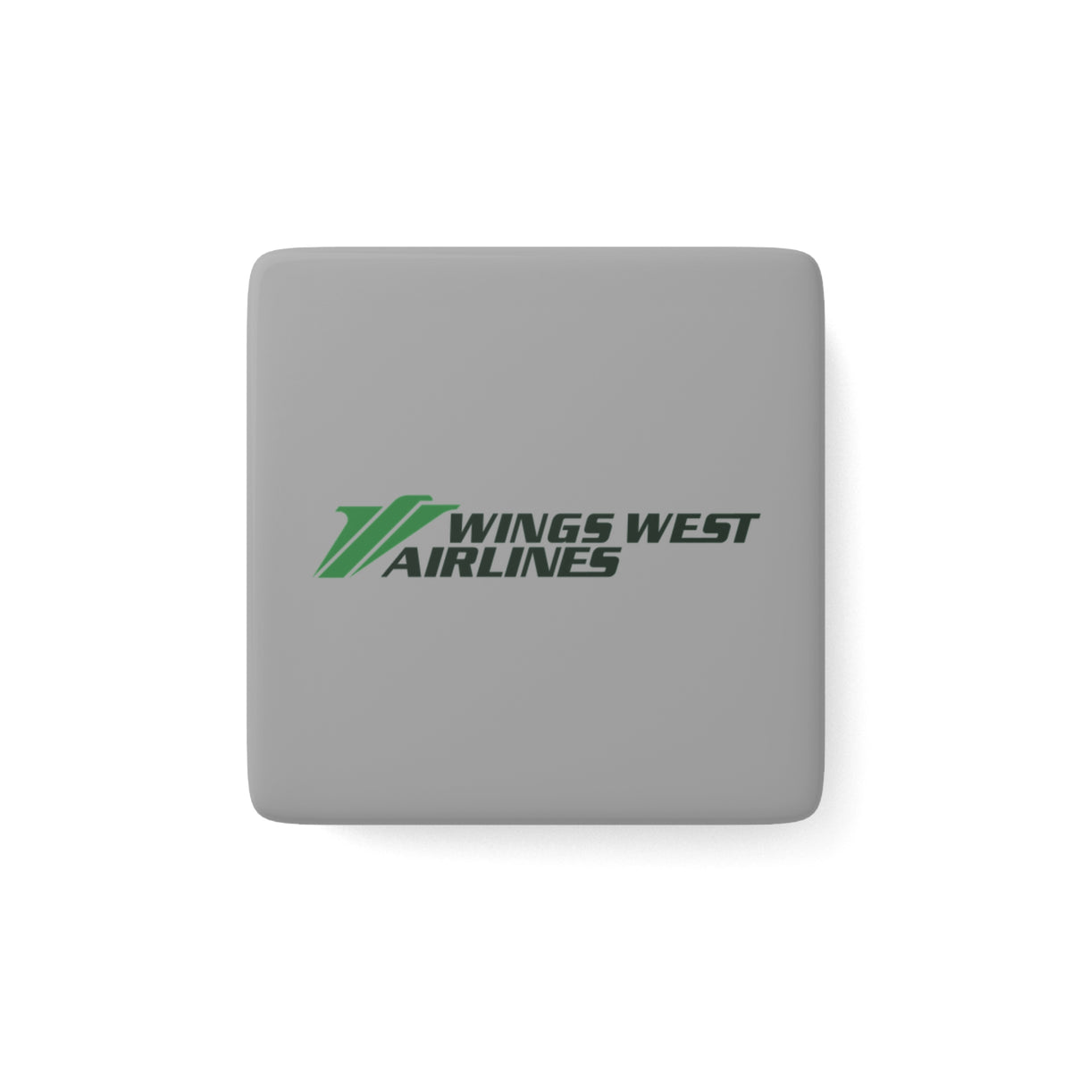 Wings West Airlines Square Porcelain Fridge Magnet